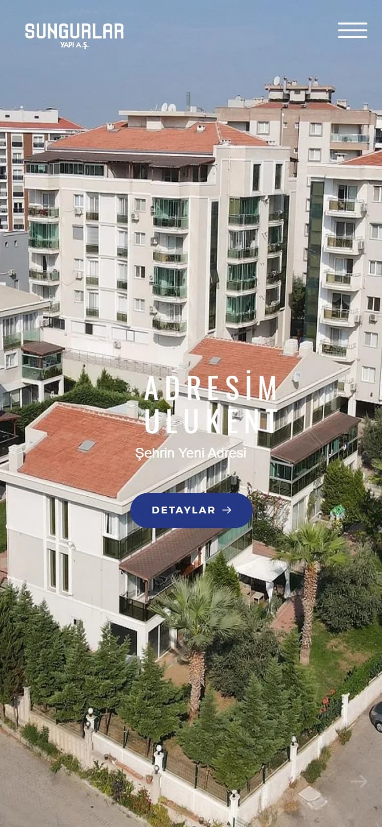 Sungurlar Yapı – Ana sayfa – mobil görünüm