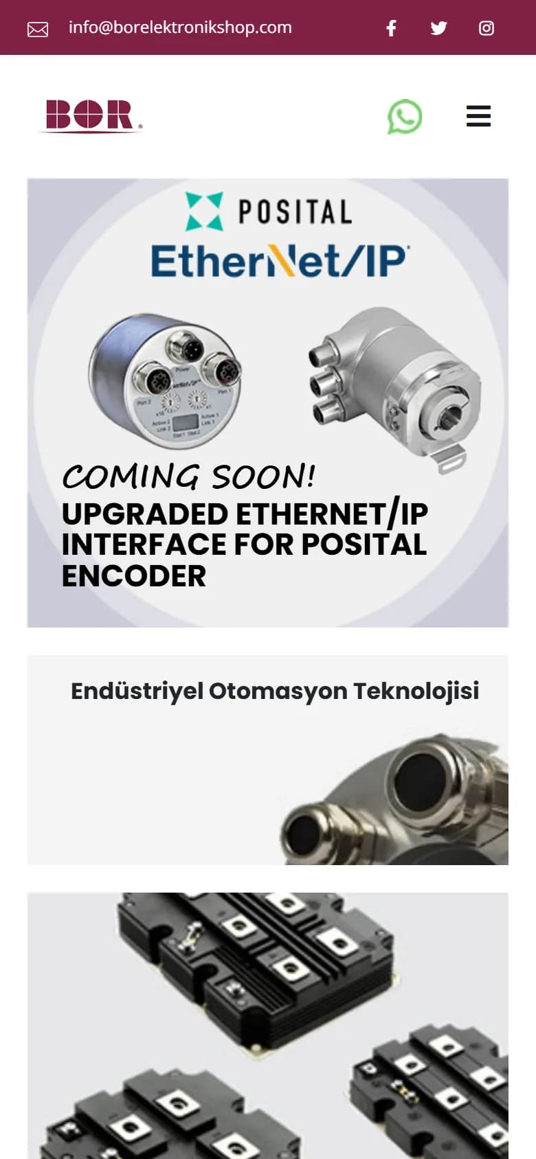 Bor Elektronik Shop – Ana sayfa – mobil görünüm