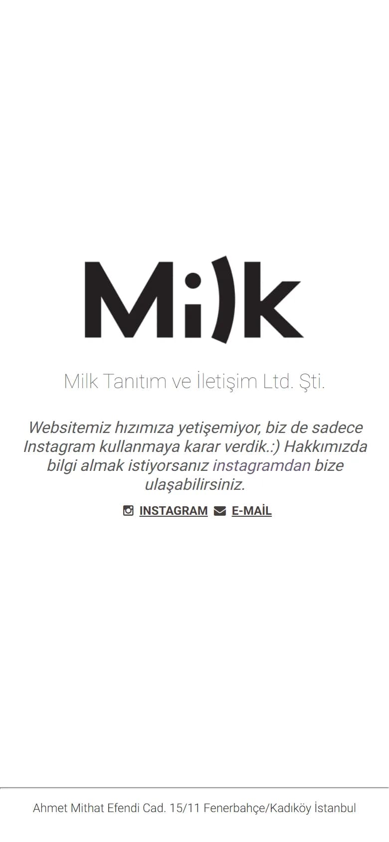 Milk Tanıtım ve İletişim Ltd. Şti. – Ana sayfa – mobil görünüm