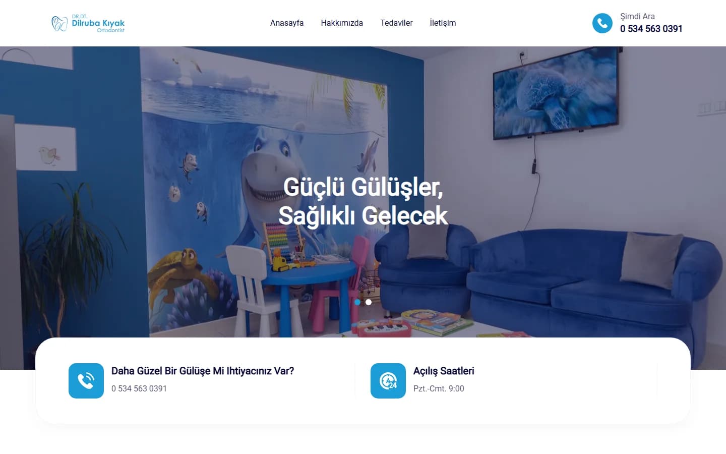 Dr. Dt. Dilruba Kıyak – Ana sayfa – masaüstü görünüm