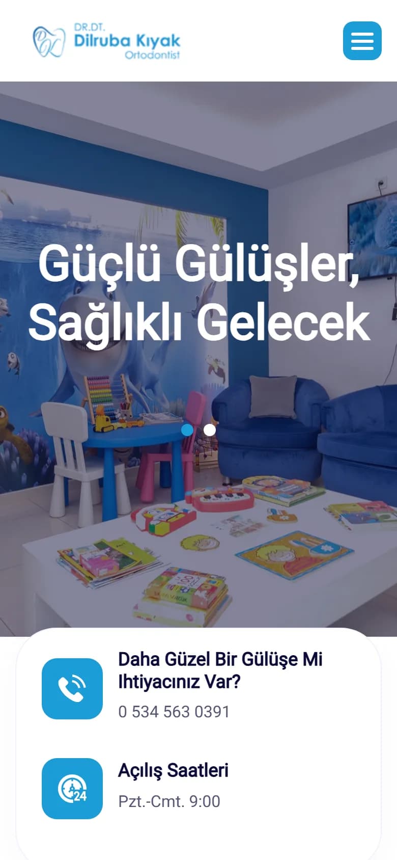Dr. Dt. Dilruba Kıyak – Ana sayfa – mobil görünüm