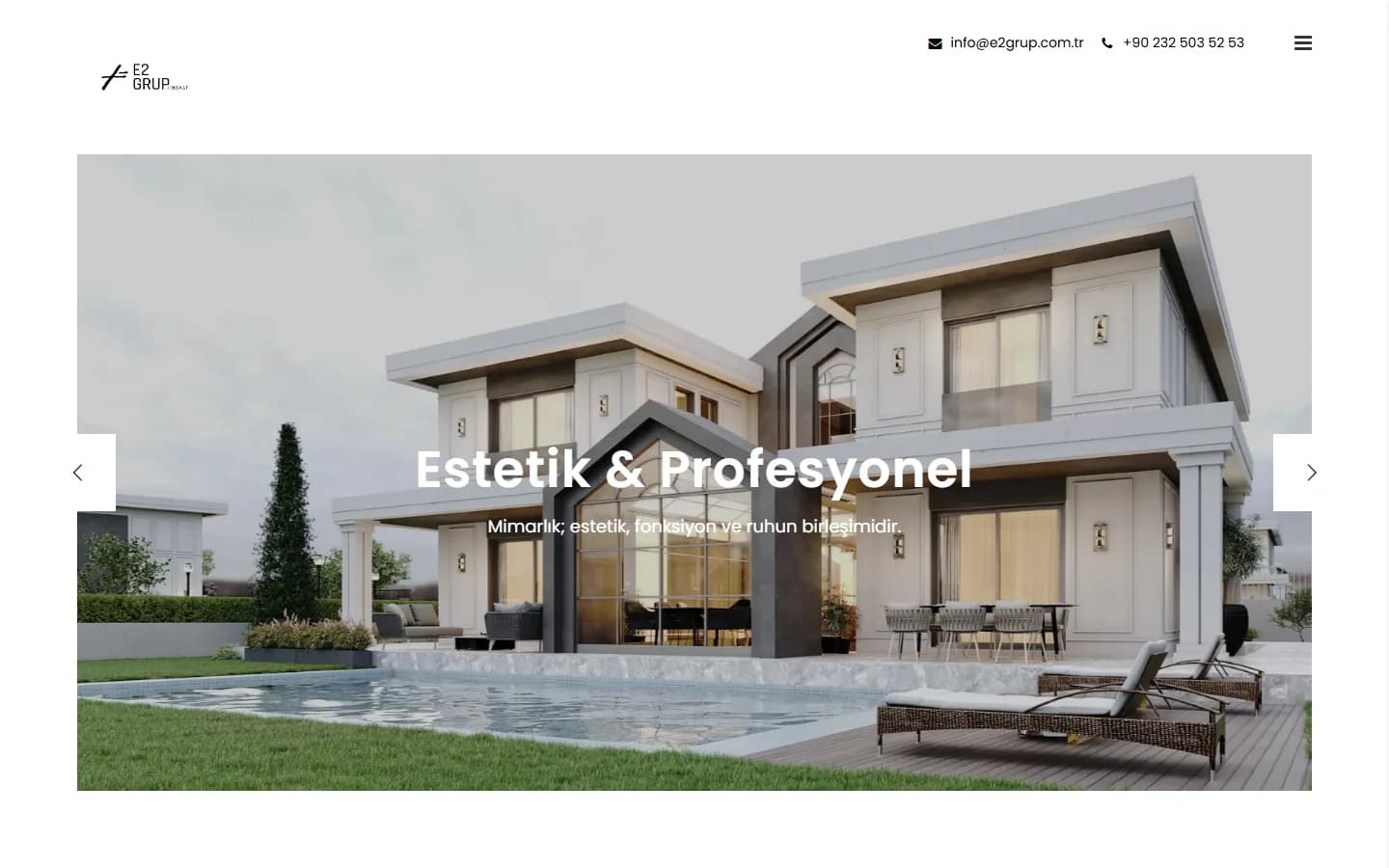 E2 Group – Ana sayfa – masaüstü görünüm