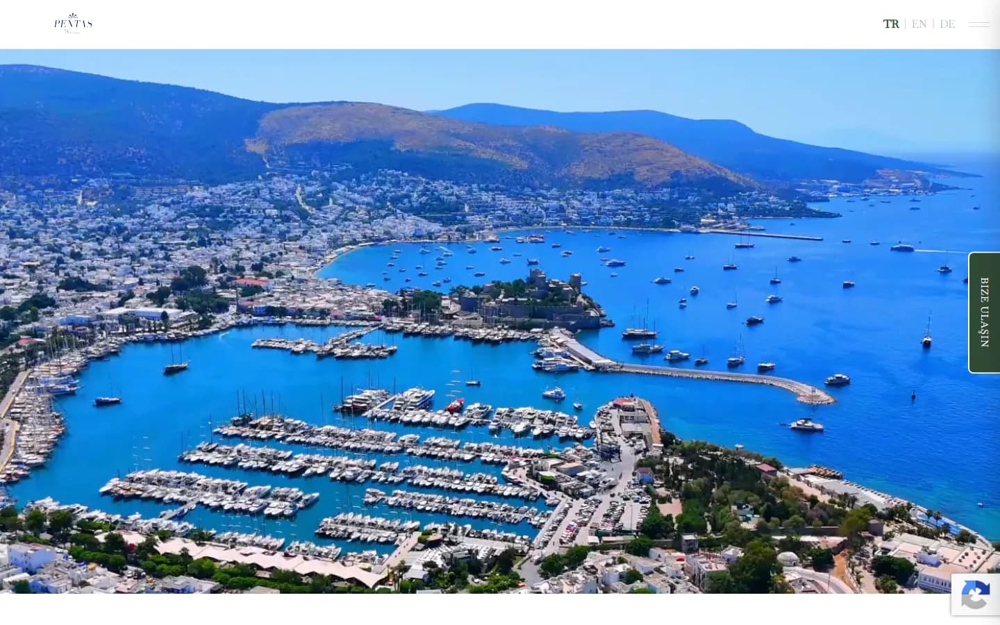 Pentas Bodrum – Ana sayfa – masaüstü görünüm