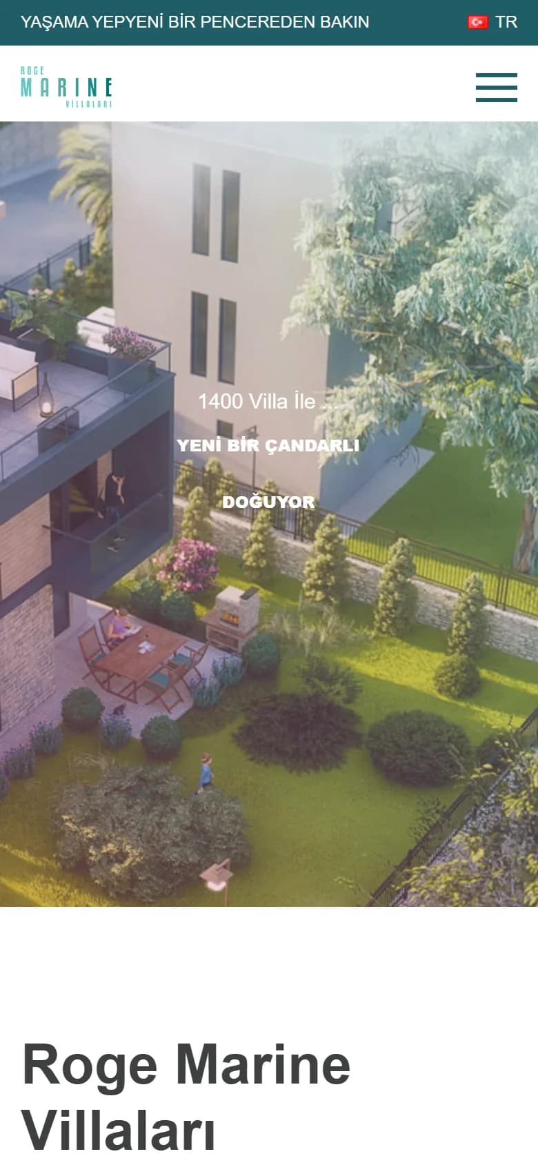 Roge Marine Villaları – Ana sayfa – mobil görünüm