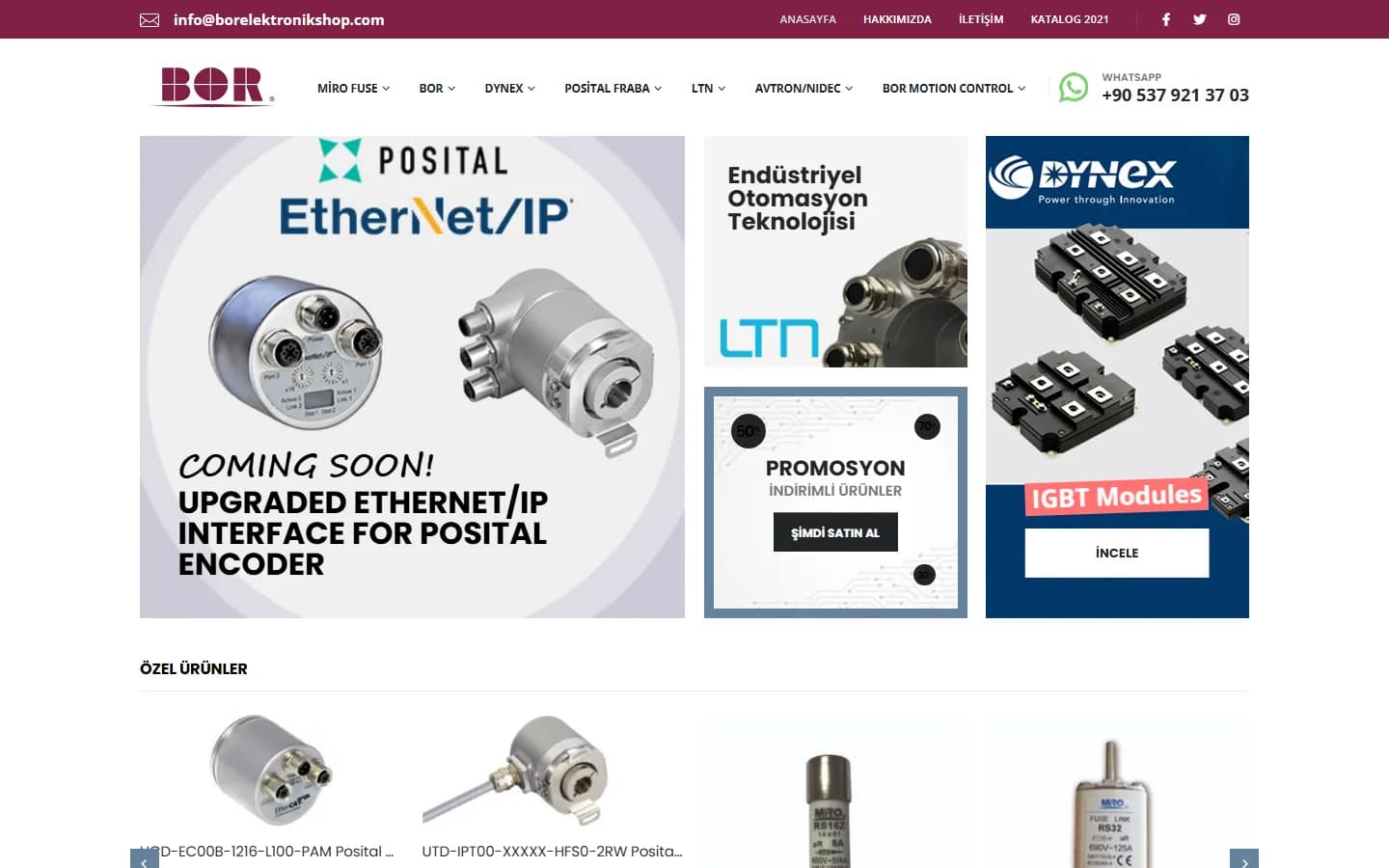 Bor Elektronik Shop – Ana sayfa – masaüstü görünüm