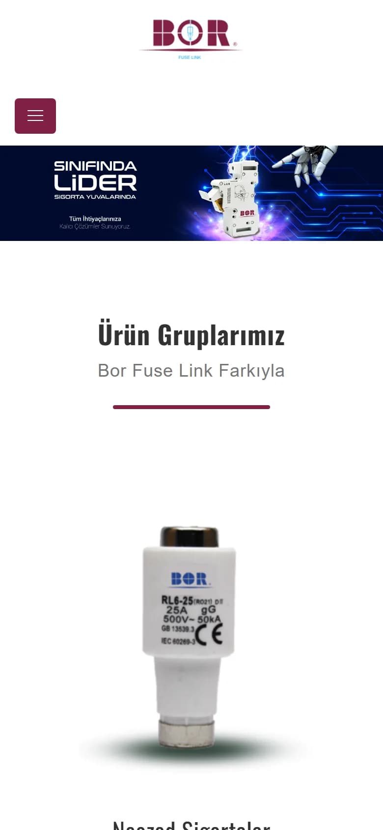 Borfuse – Ana sayfa – mobil görünüm