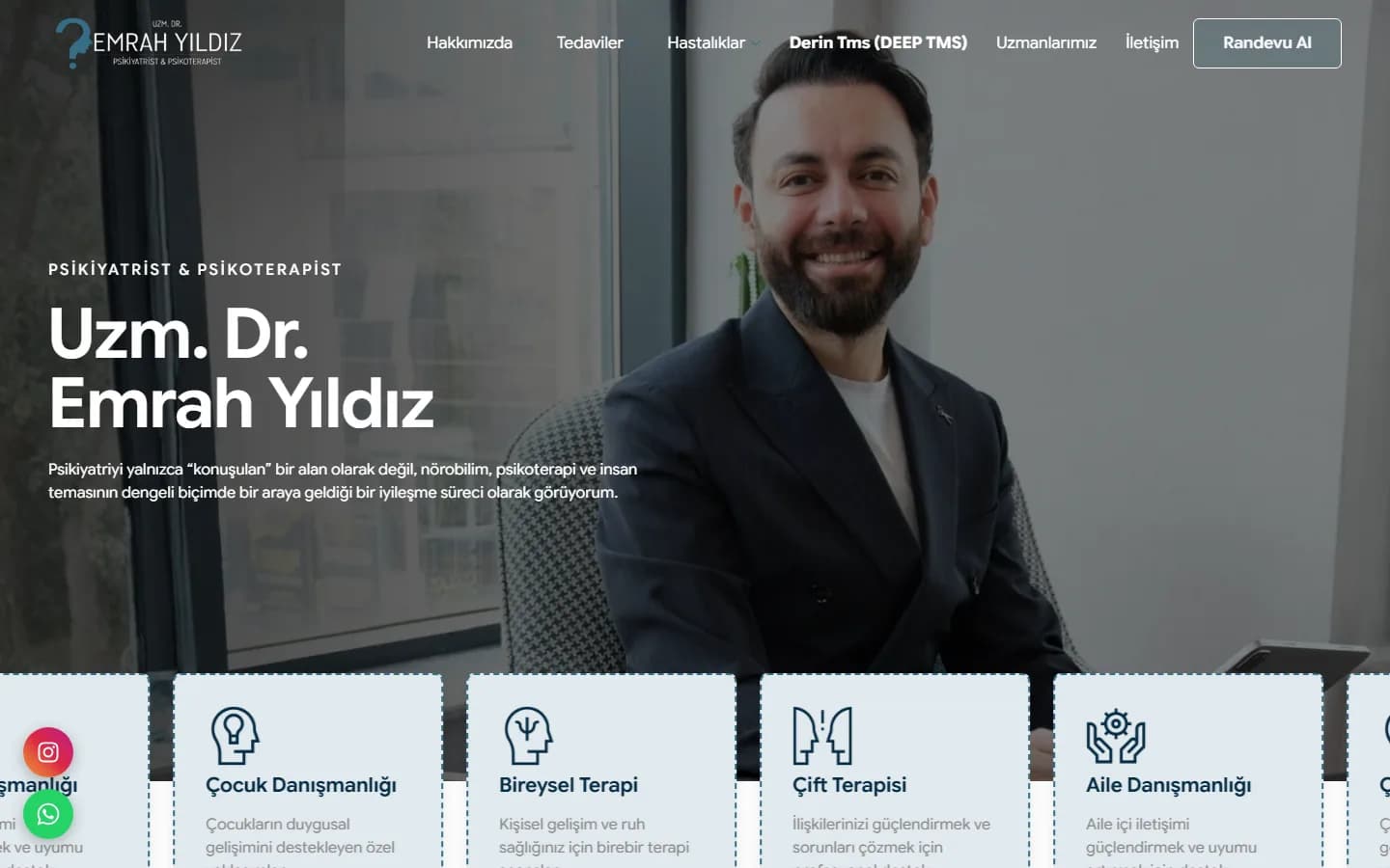 Uzm. Dr. Emrah Yıldız – Ana sayfa – masaüstü görünüm