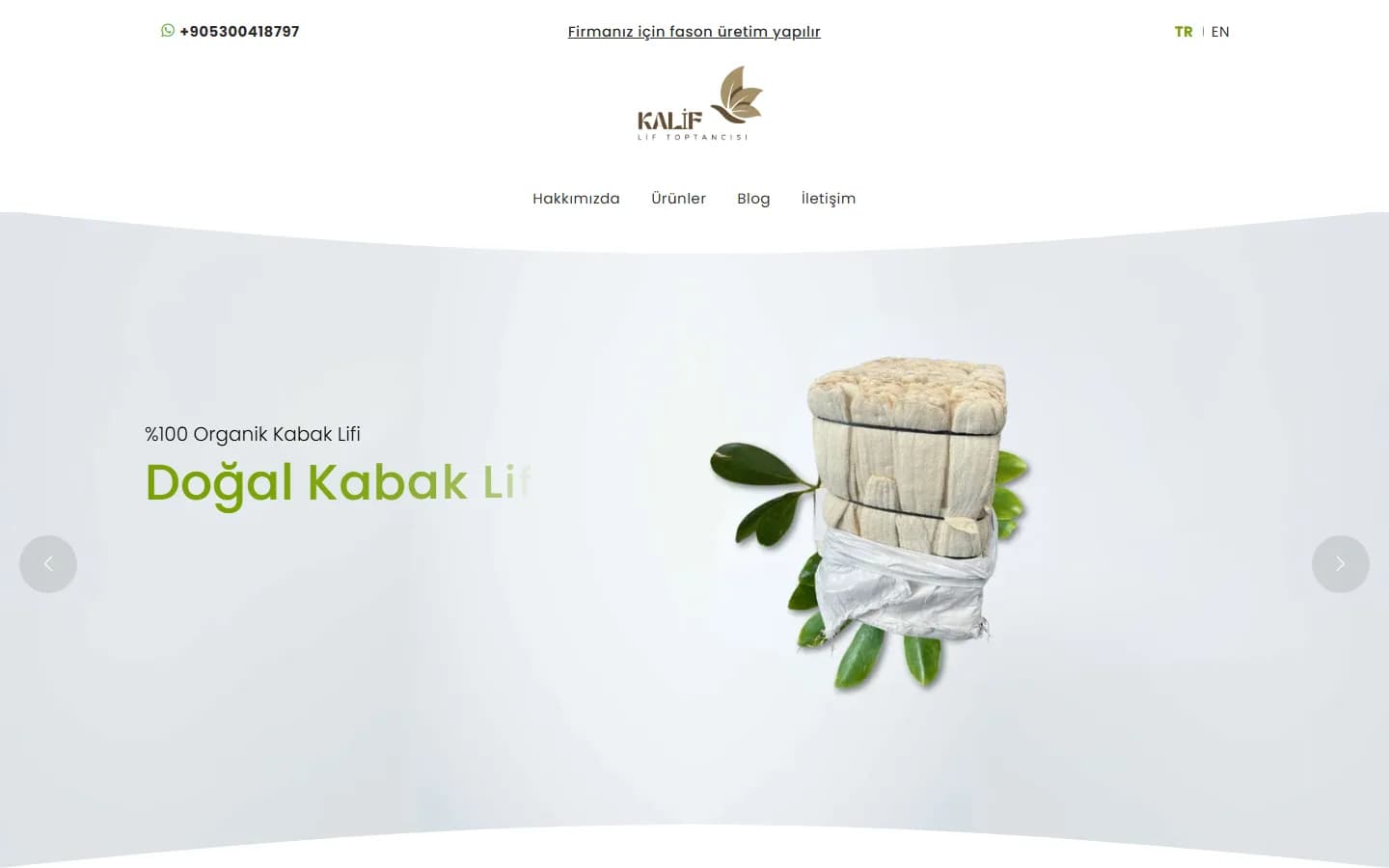 Kabak Lifi Toptancısı – Ana sayfa – masaüstü görünüm