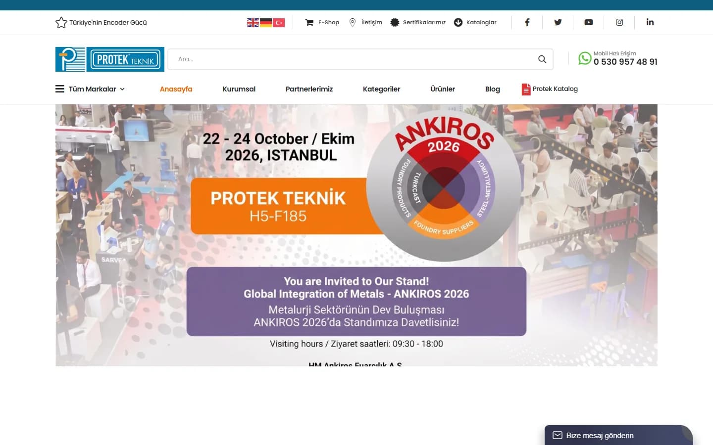 Protek Teknik – Ana sayfa – masaüstü görünüm